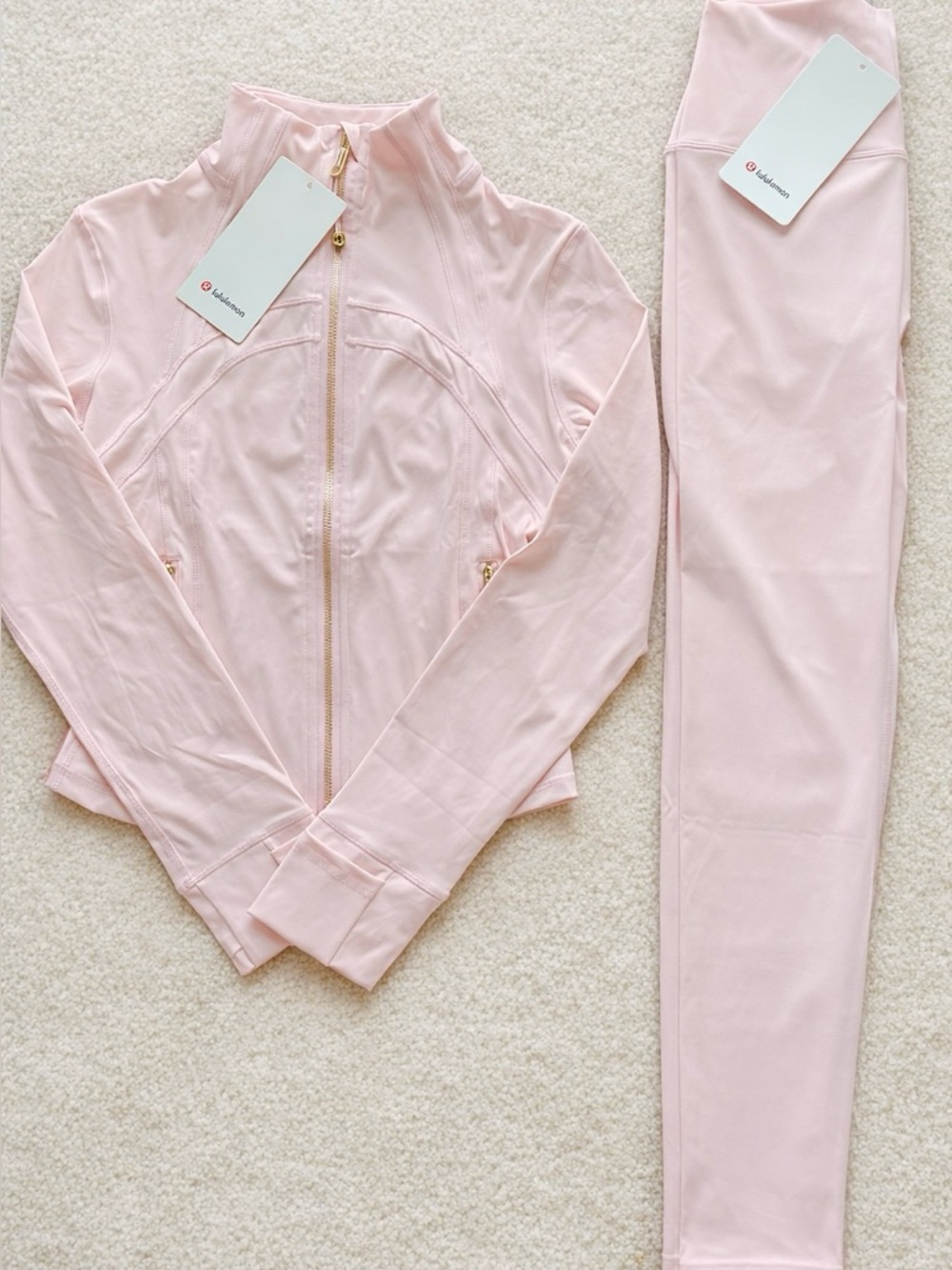 Lululemon Pink Define Jacket + Align Leggings Set Size 4 NWT